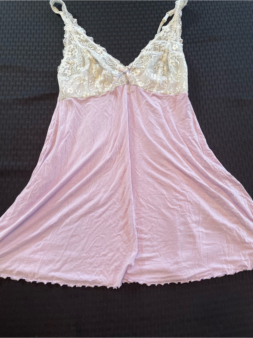 Lace-Trim Chemise Nightgown - Pink & Cream